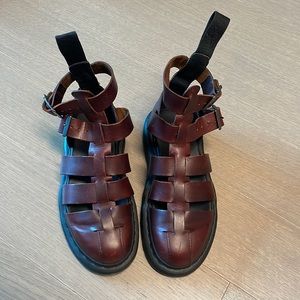 Dr. Marten Geraldo Leather Gladiator Sandals | size US 4M, UK 3, 36EU | Brown